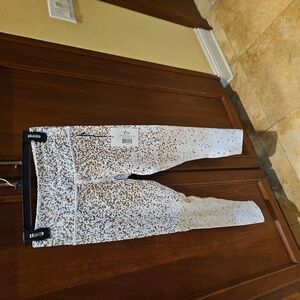 White and Gold Speckled Leggings
